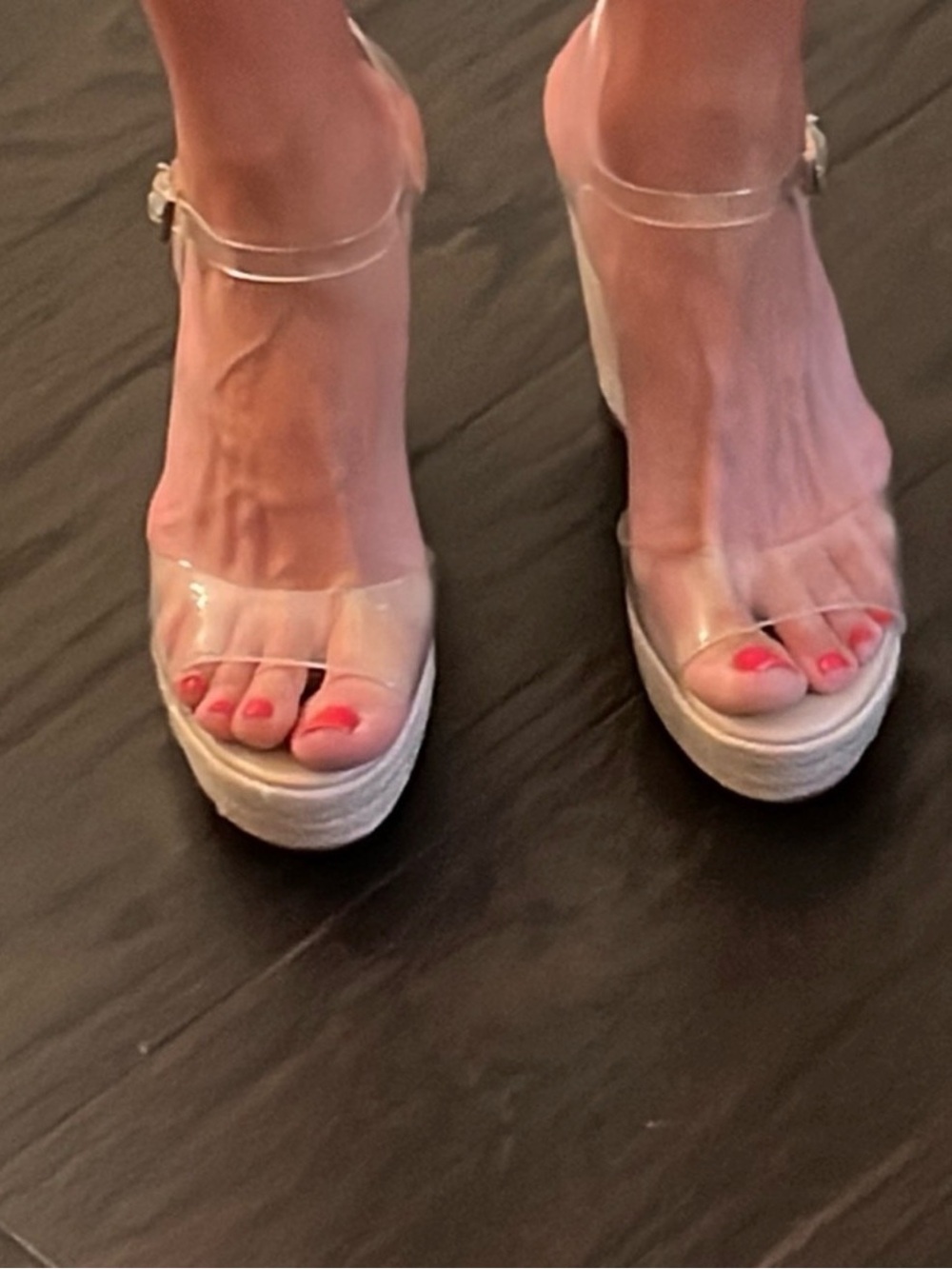 Aldo Clear PVC Espadrille Wedge Sandals in Nude - Picture 6 of 8
